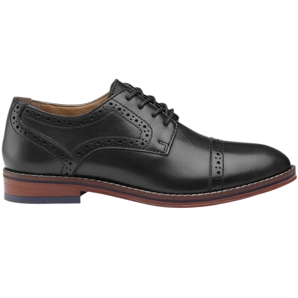Johnston & Murphy Boys Conan's Cap Toe Oxfords Black‎  Youth Size 4M